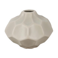 Sand Geometric Ceramic Decorative Vase, Short
