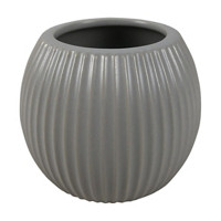 Gray Ridged Ceramic Decorative Vase