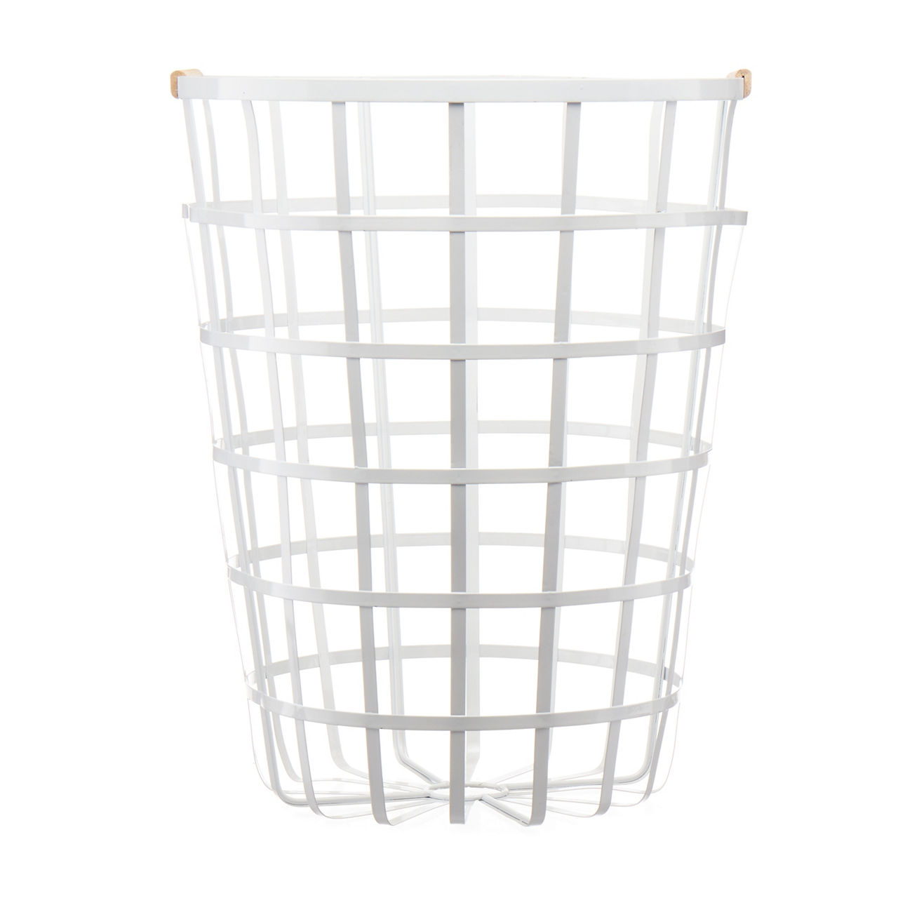 Tapered Metal Hamper with Wood Handles