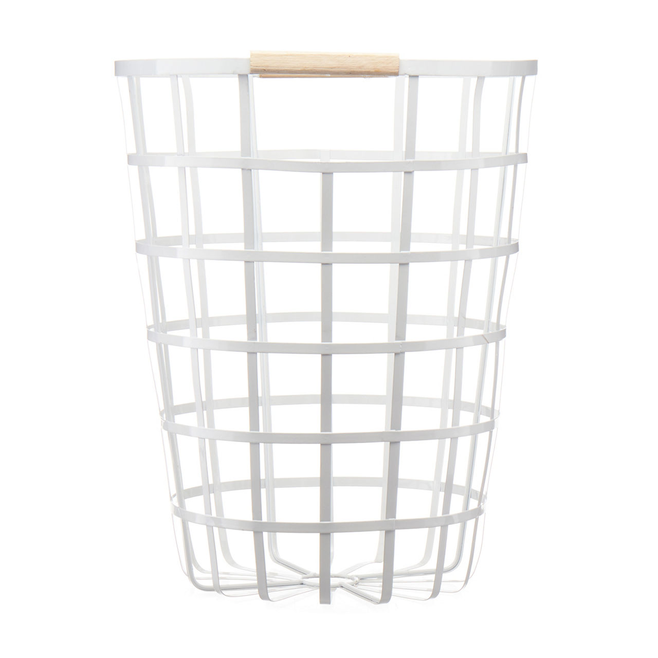 Tapered Metal Hamper with Wood Handles