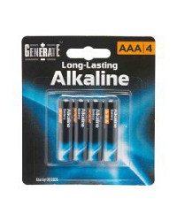 Generate AAA Long-Lasting Alkaline Battery, 4 ct