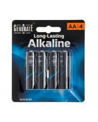 Generate AA Long-Lasting Alkaline Battery, 4 ct
