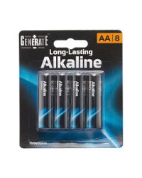 Generate AA Long-Lasting Alkaline Battery, 8 ct