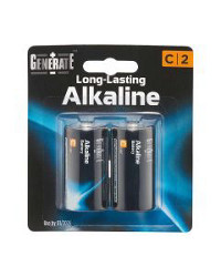 Generate C Long-Lasting Alkaline Battery, 2 ct