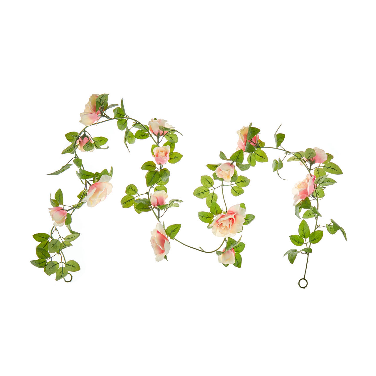Faux Pink Rose Garland