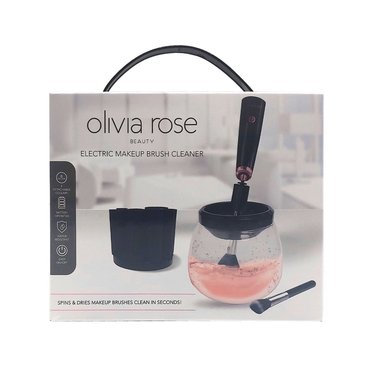 Olivia Rose Electric Makeup Brush Cleaner Spinner, Deep Cosmetic