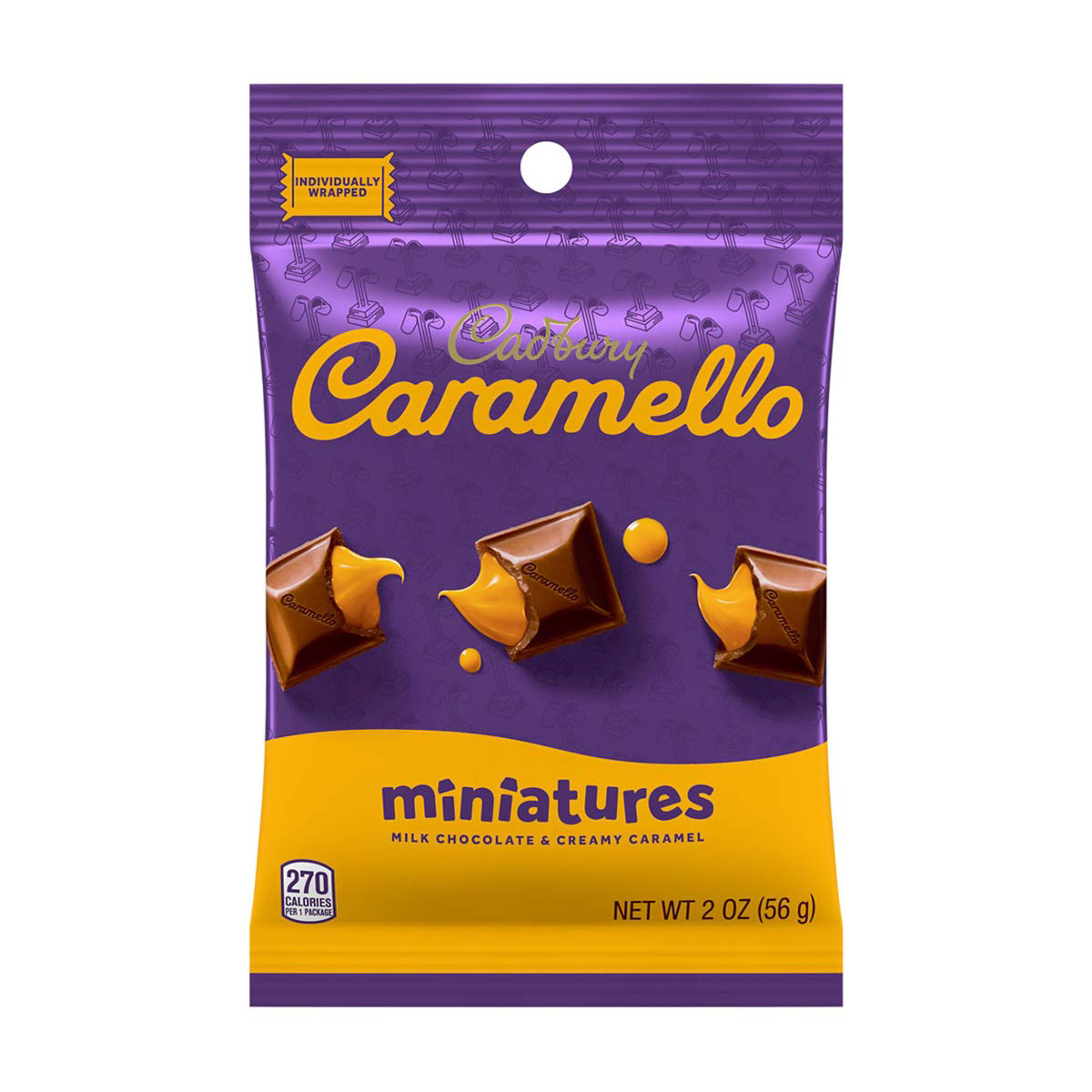 Cadbury Caramello Miniatures Milk Chocolate & Creamy Caramel, 2 oz