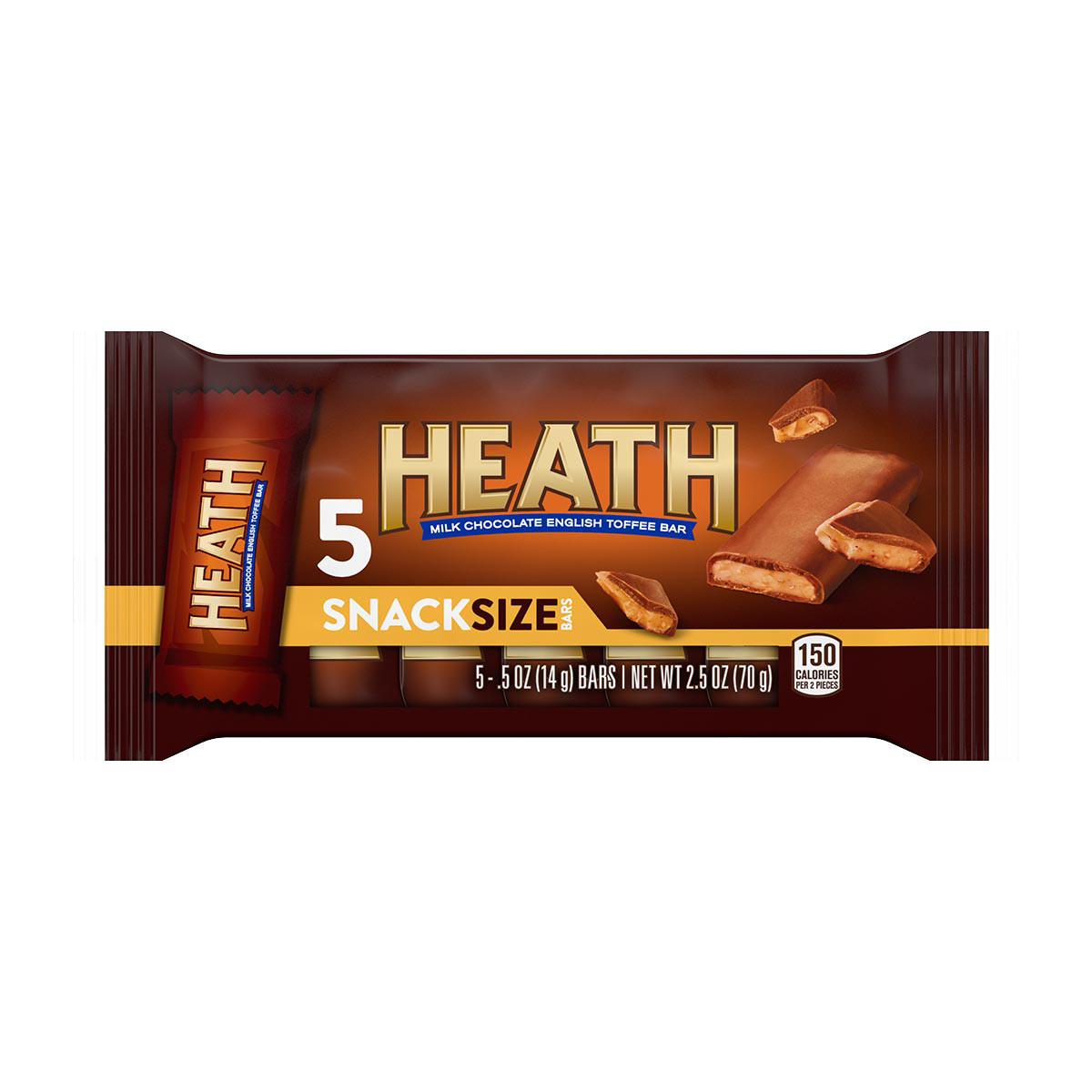 Heath Snack Size Milk Chocolate English Toffee Bars, Pack of 5