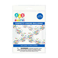 321 Party! Confetti Linking Balloons, 15 Count