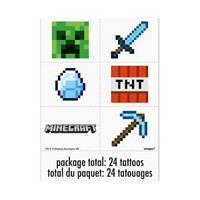 Unique Party Favors Minecraft Tattoos, 24 ct