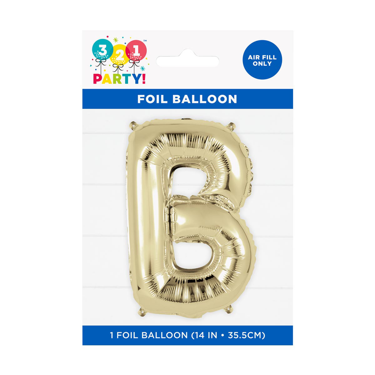 Golden Foil Letter 'B' Balloon, 14 Inches