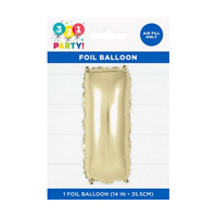 Golden Foil Letter 'I' Balloon, 14 Inches