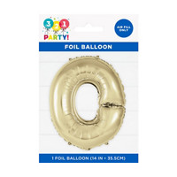 Golden Foil Letter 'O' Balloon, 14 Inches