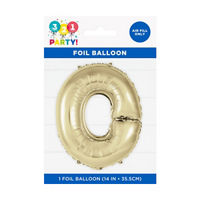 Golden Foil Letter 'O' Balloon, 14 Inches