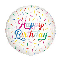 18-in. Foil Rainbow Sprinkles Happy Birthday Balloon