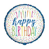 18-in. Foil Silver Style Happy Birthday Balloon