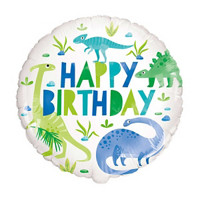 18-in. Foil Blue & Green Dinosaur Birthday Balloon