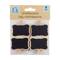 Crafter's Square Chalkboard Tag Clothespin Set, 4 Count