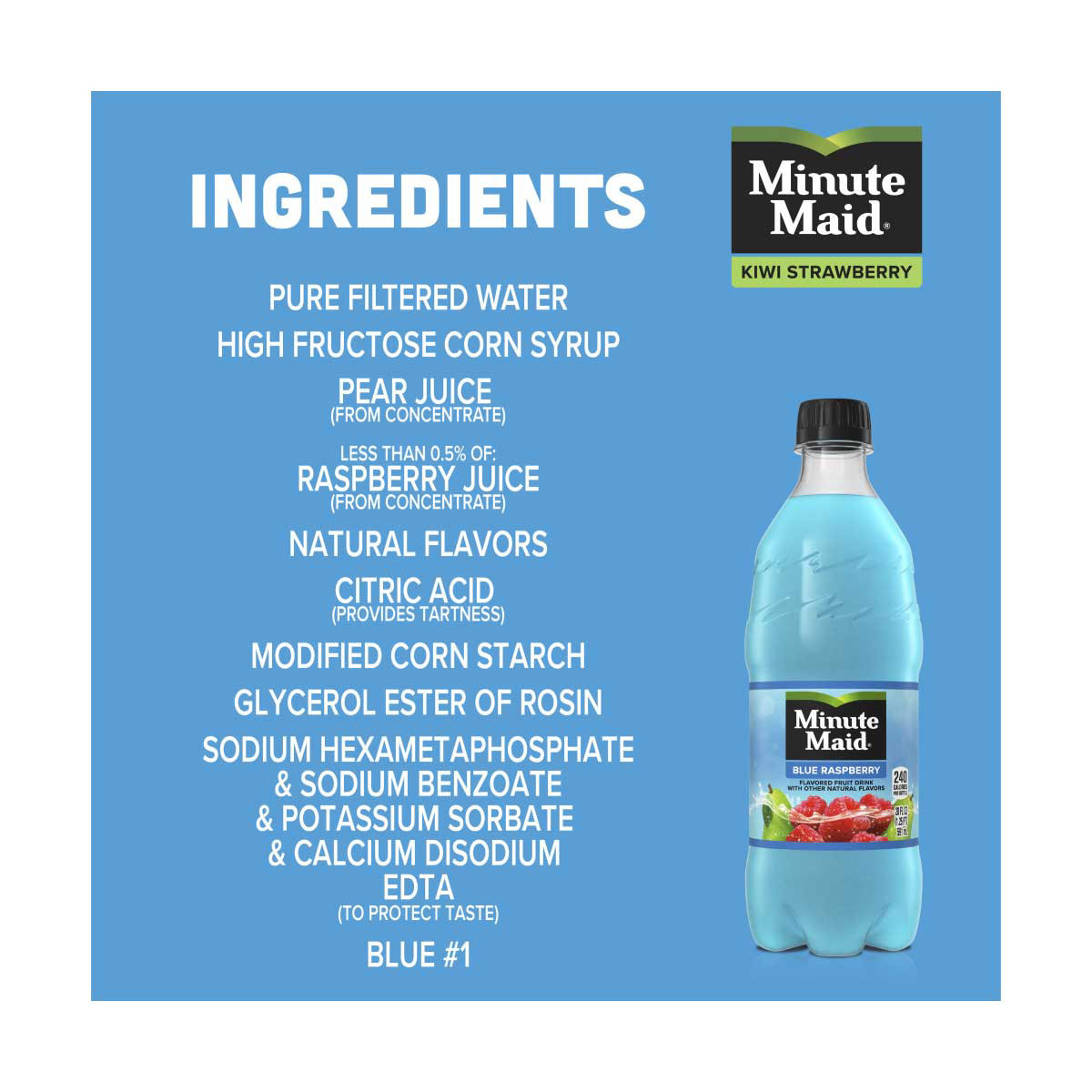 Minute Maid Blue Raspberry Bottle, 20 fl oz