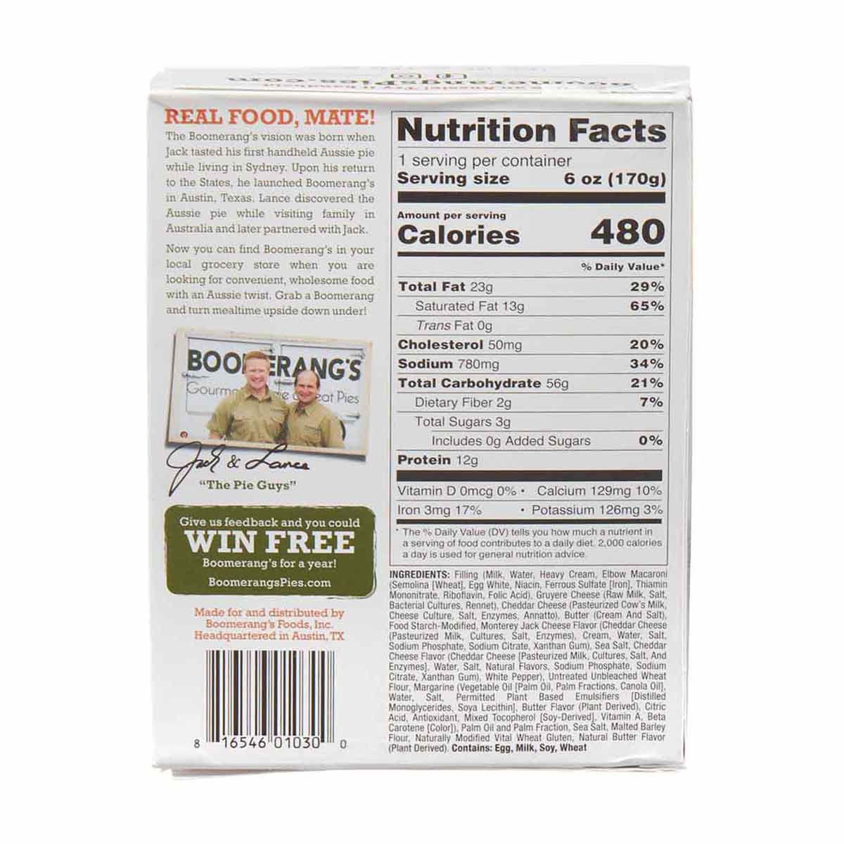 Boomerang's Mac & Cheese Pot Pie, 6 oz.