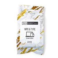 Tech Essentials Wipe & Type Screen Cloths, Marble, 25 Count