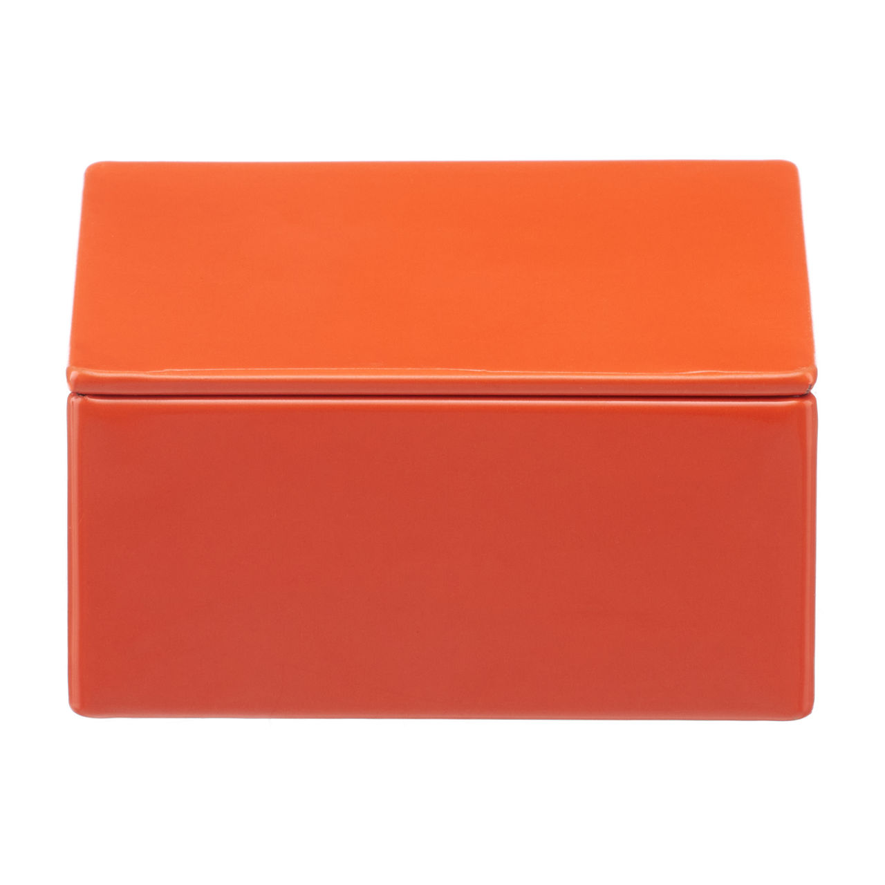 Square Orange and White Mini Metal Storage Box