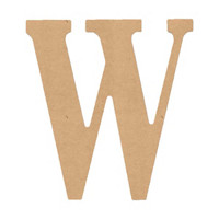 MDF Classic Letter W, 6 in.