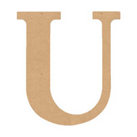 MDF Classic Letter U, 6 in.