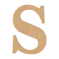 MDF Classic Letter S, 6 in.