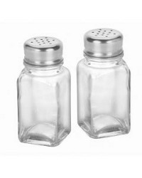Clear Glass Salt & Pepper Shakers, Pack of 2