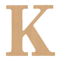 MDF Classic Letter K, 6 in.