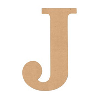 MDF Classic Letter J, 6 in.