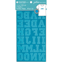 Jolee's Boutique Athletic Alphabet Iron On Transfers, Turquoise, 1.5 in.