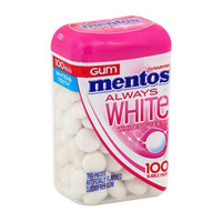 Mentos Gum Always White Sugar Free Chewing Gum, Bubble Fresh, 100 ct