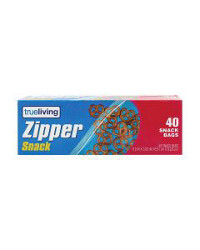 Trueliving Single Zip Snack Bag, 40 ct