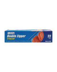 True Living Gallon Double Zipper Freezer Bag, 22 ct