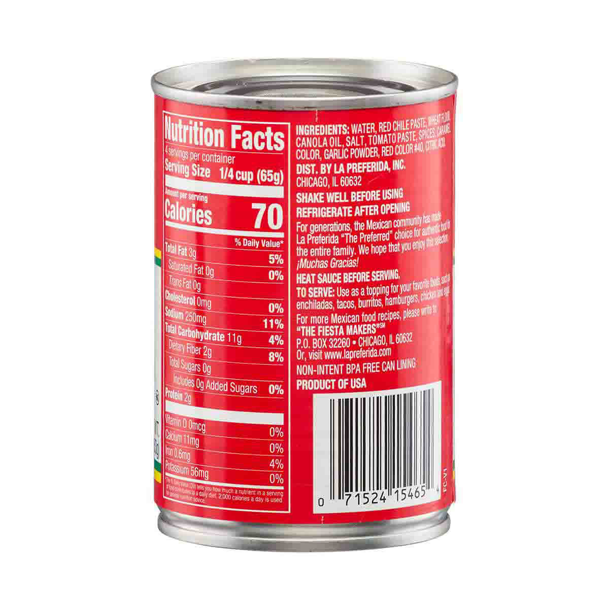 La Preferida Red Chile Mild Enchilada Sauce, 10 oz.