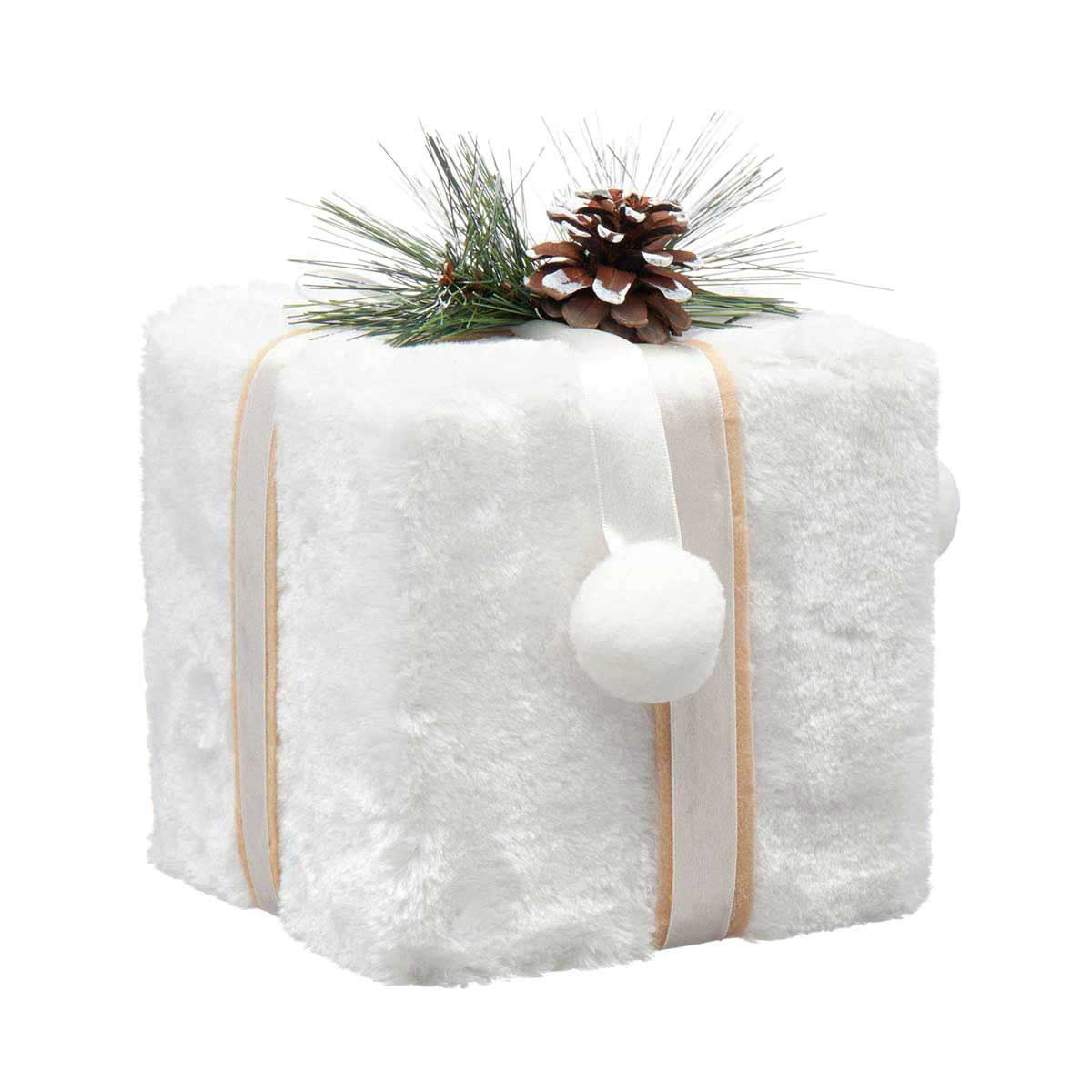 White Faux Fur Decorative Gift Box, Small