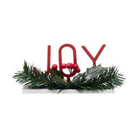Joy Wooden Table Sign with Pine Needle Accents