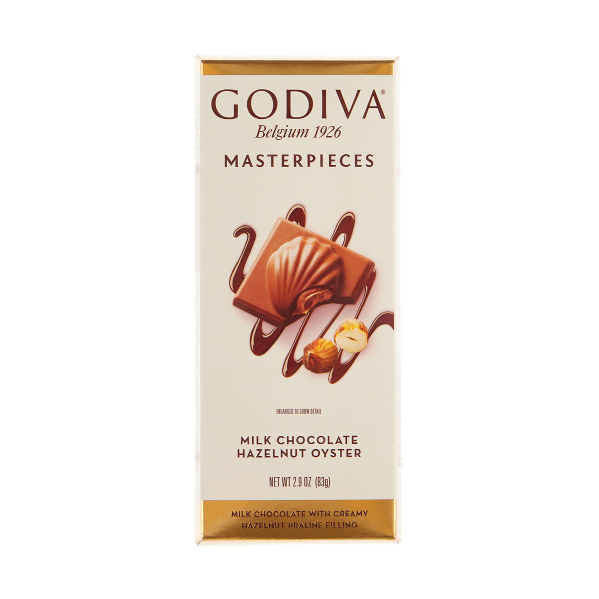 Godiva Masterpieces Milk Chocolate Hazelnut Oyster Bar, 2.9 oz.