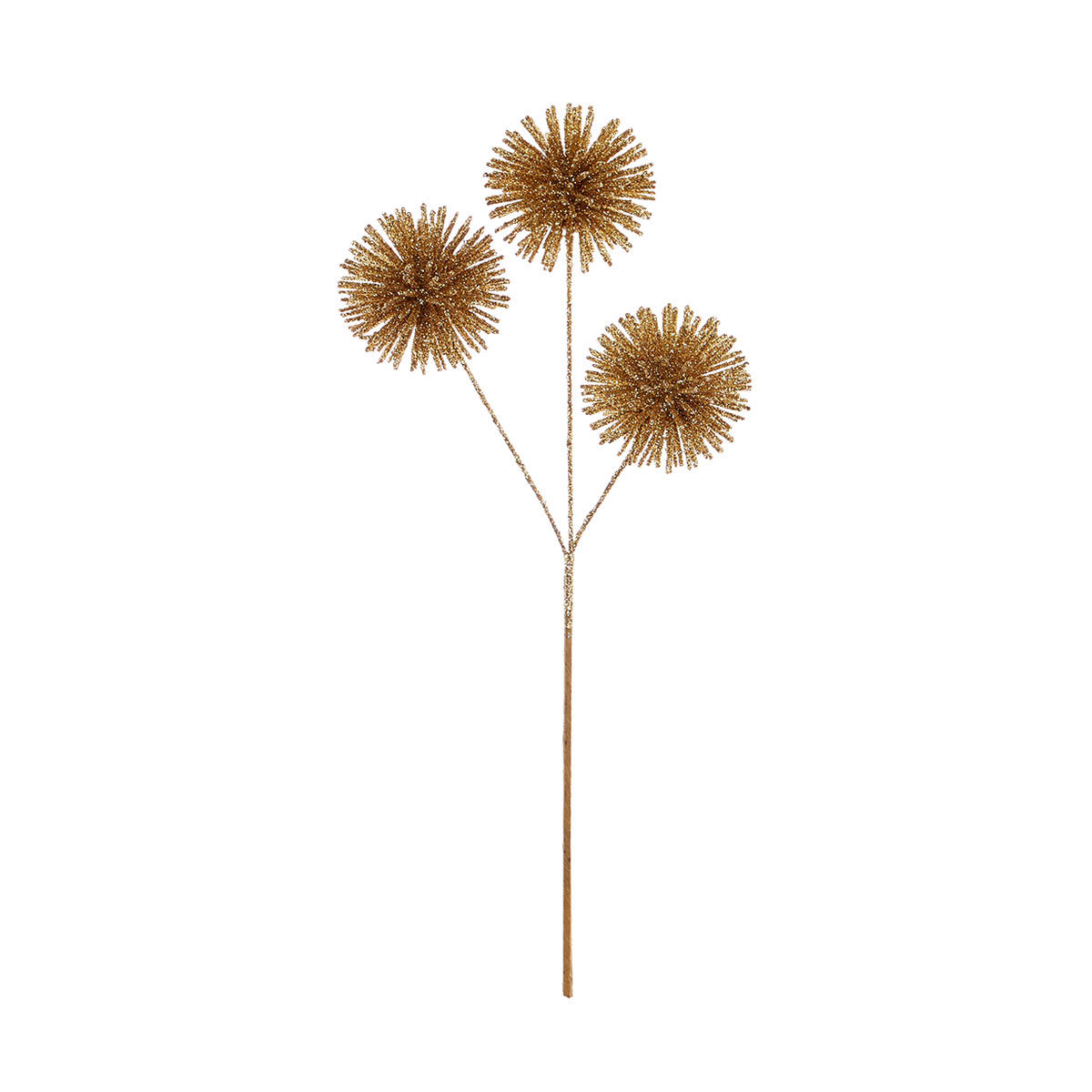 Gold Glitter Sphere Floral Pick