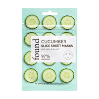 Found Cucumber Slice Single Use Sheet Masks, 10
