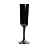 7-oz. Black Plastic Champagne Flutes, 4 Count