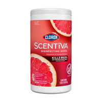 Clorox Scentiva Wipes, Bleach Free Cleaning Wipes, Tahitian Grapefruit Splash, 75 ct