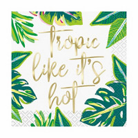 Tropical Leaves Summer Cocktail Napkins, 20 Count