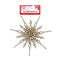 Holiday Style Glittery Christmas Snowflake Ornament
