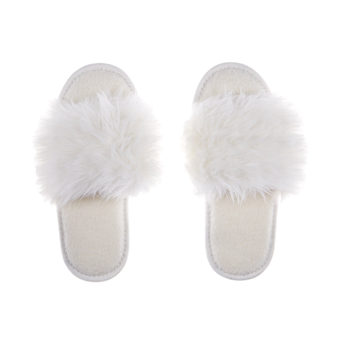 Furry slides store white