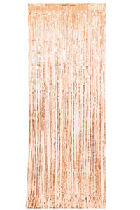 Foil Rose Gold Fringe Door Curtain, 3 x