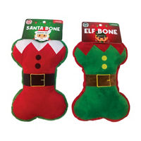 Brooklyn Pet Gear Christmas Bone Plush Pet Dog Toy