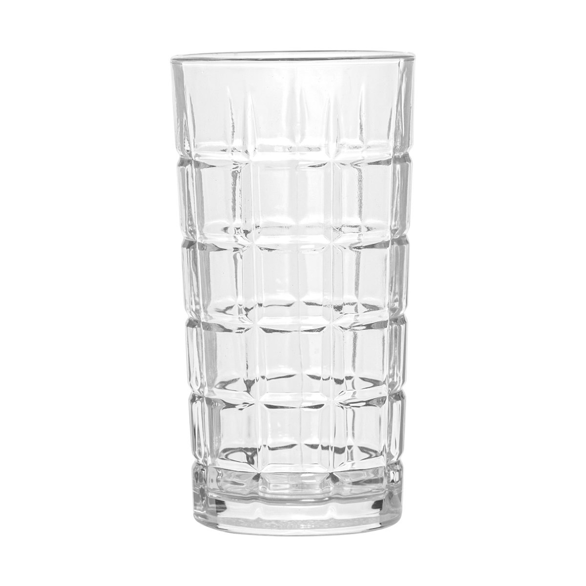 Clear Plaid Cooler Drinking Glass, 13 oz.